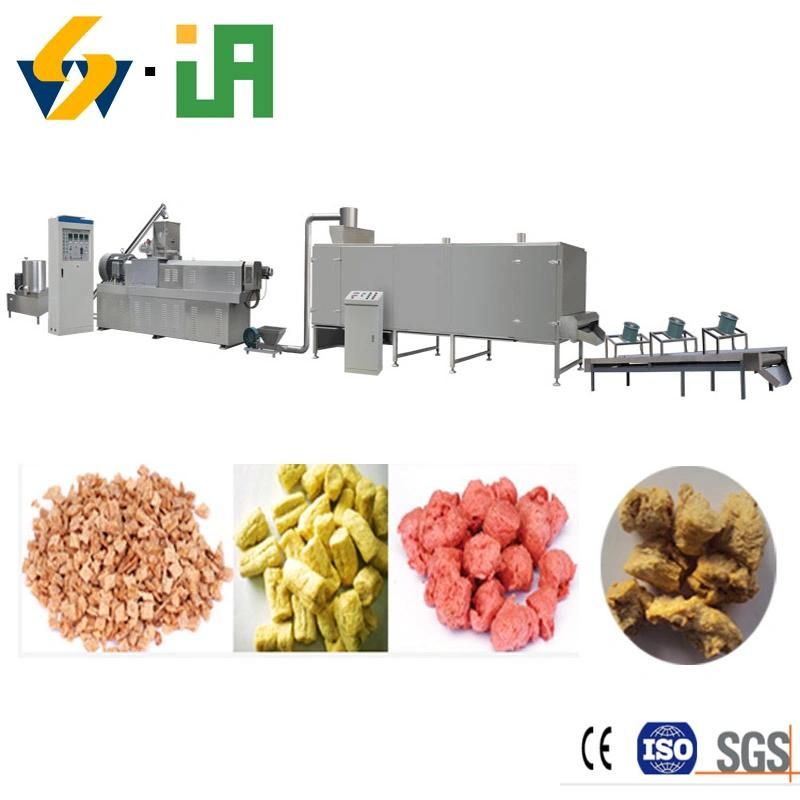 Stainless Steel Textured Soy Protein Machine Soya Chunks Extruder Machine