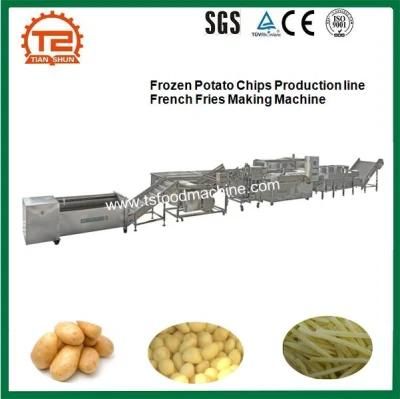 Frozen Potato Chips Production Line / French Fries Making Machine