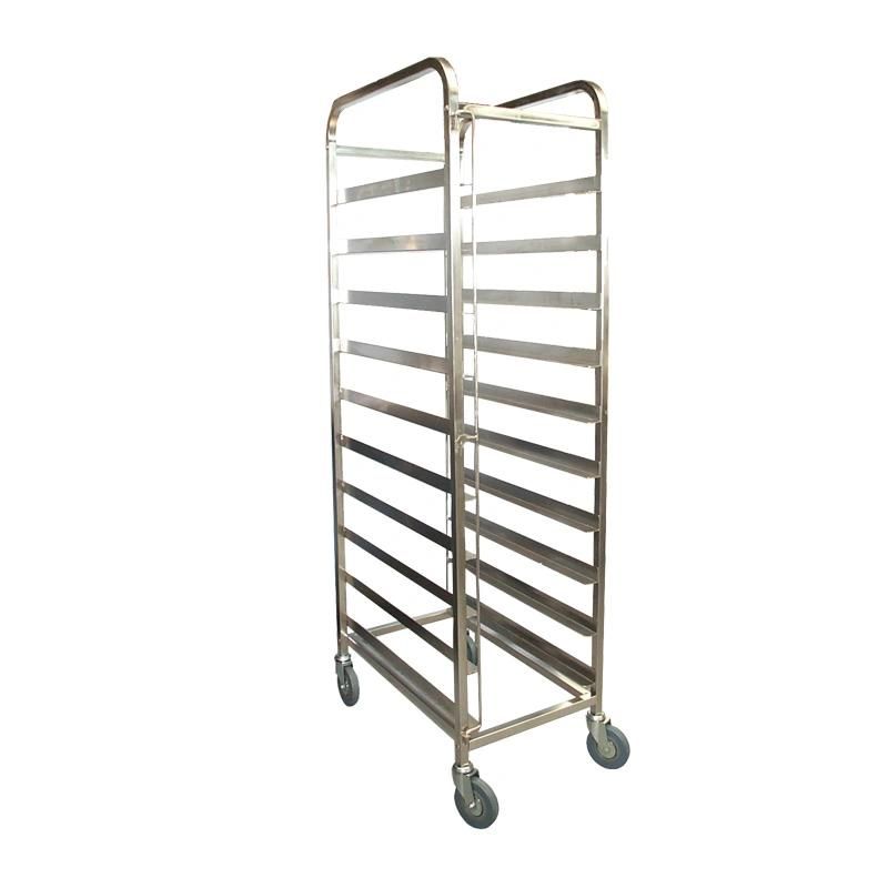 Hot Sale Stainless Steel Single Double Row Tray Trolley Cart for Bakery Cooling Rack