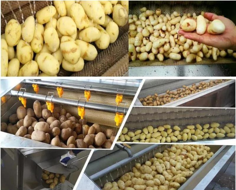 Root Vegetable Ginger Potato Roller Peeler Washing Peeling Cleaning Machine