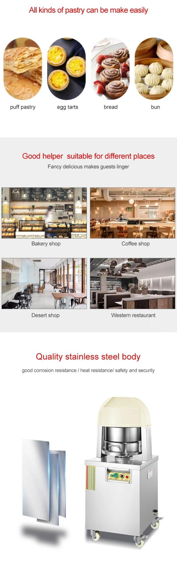 Semi Automatic Dough Divider with Food Grade Stainless Steel