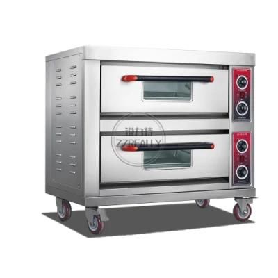 Large Commercial Slate Baking Oven Double Layer 4 Tray Pizza Bread Electric Oven Bakery ...