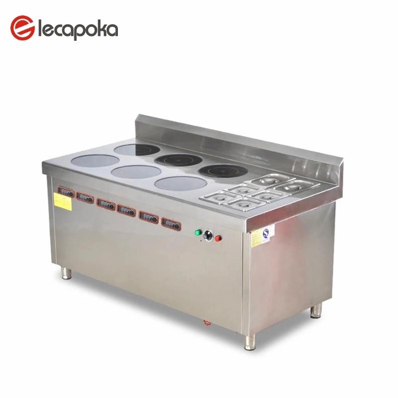 Stainless Steel Commercial Hotel 3.5kw 6 Burner Kitchen Equipment