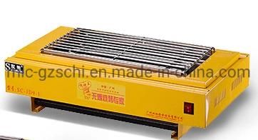 Single Head Yellow Coated Electric BBQ Grill Single Heat Pipe Commercial Using