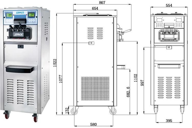 Commercial Use Soft Ice Cream Making Machine with Ce ETL