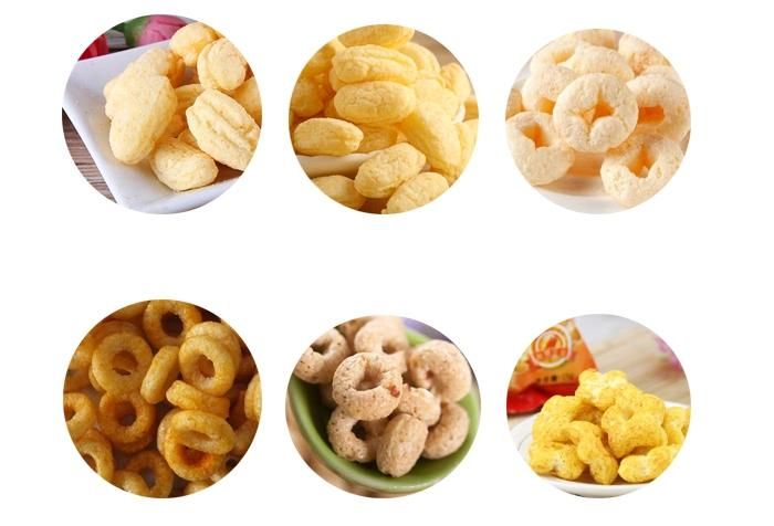 Extruded Corn Rice Snack Food Machine Cereal Puffs Rings Balls Extruder Processing Line
