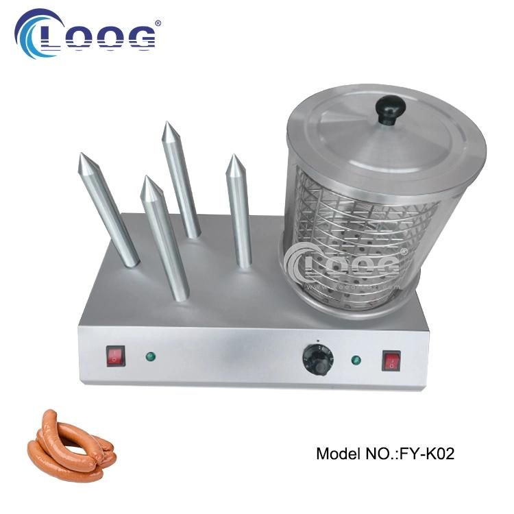 Popular Restaurant Equipment Commercial Stainless Steel Bun Warmer Machine Heating Sausage Making Machine Mini 4 Hot Dog Roller Buffet Catering