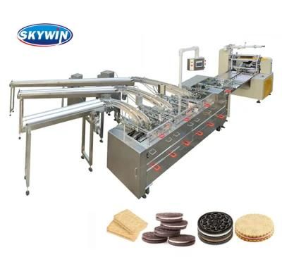 High Quality Sandwich Biscuit Cookie Creaming Machinery with Packaging Machine