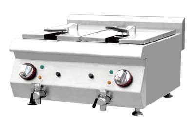 Cooking Equipment SUS304 Commercial Electric Style Two Tanks Fryer for Hotels