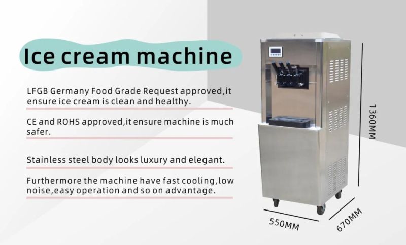 Food Commercial Fried Italian Gelato Hard Soft Serve Frozen Yogurt Ice Cream Making Machine