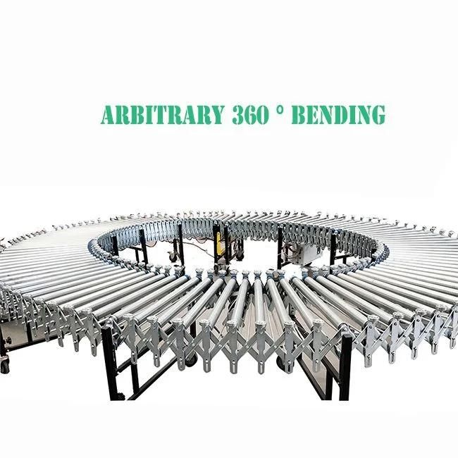 Metal Flexible Expandable Powered Telescopic Roller Conveyor Heavy Oad Capacity