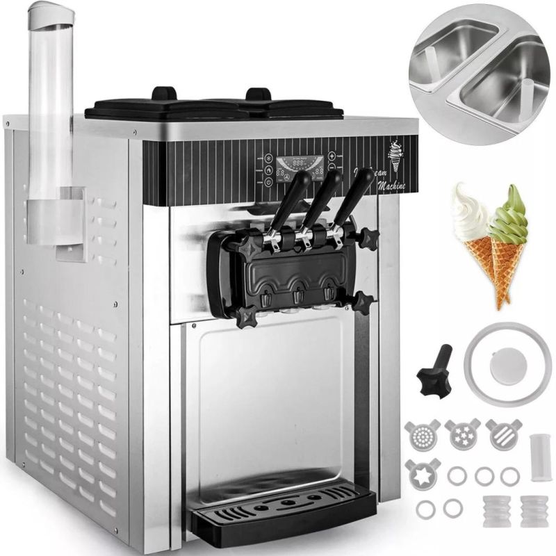 Three Flavor Soft Ice Cream Maker Soft Serve Ice Cream Machine