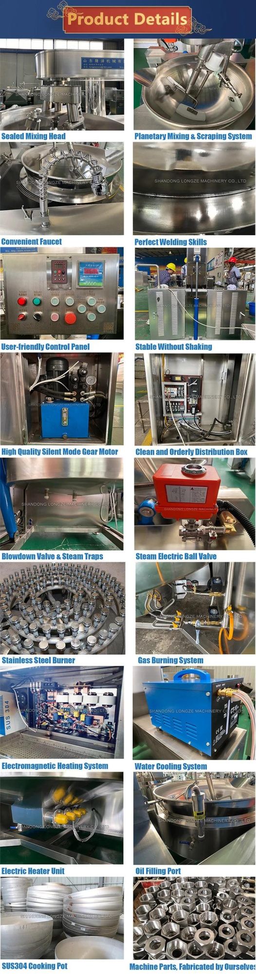 200 Liter Big Automatic Industrial Cocoa Paste Tilting Cooking Jacketed Kettle