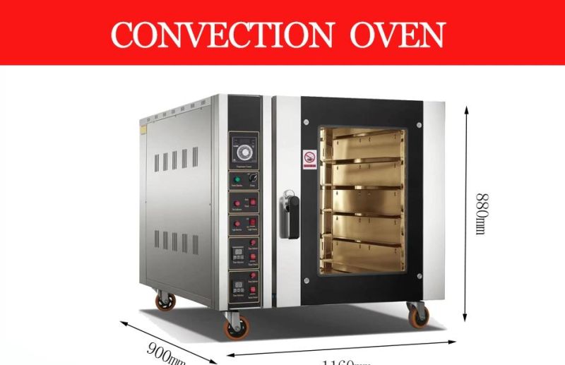 5 Trays Commercial Bread Baking Machine Bakery Equipment Electric Hot Air Circulation Convection Oven