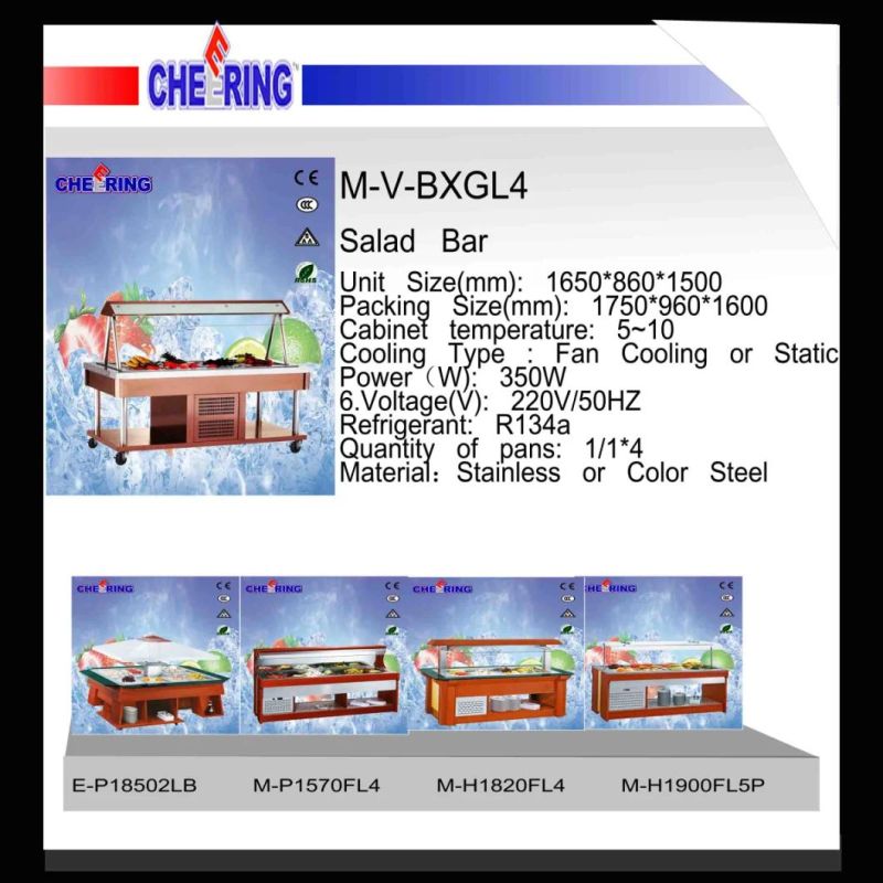 M-V-Bxgl4 Stainless or Color Steel Salad Bar & Food Display Supply for Restaurant