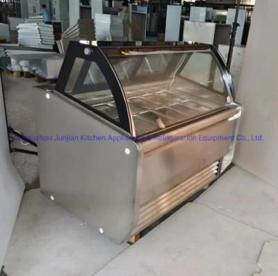 Factory Wholesale Stainless Steel Ice Cream Display Showcase Freezer