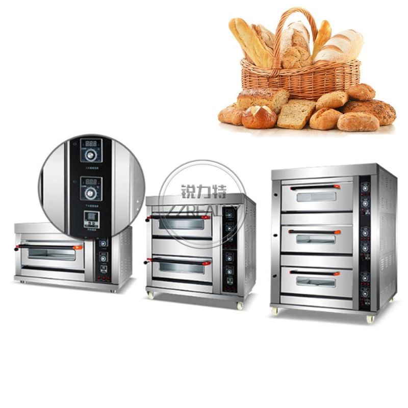 3 Decks 9 Trays Commercial Gas Baking Oven Large Kitchen Equipment Pizza Cake Oven Moon Cake Bread Bakery Machines