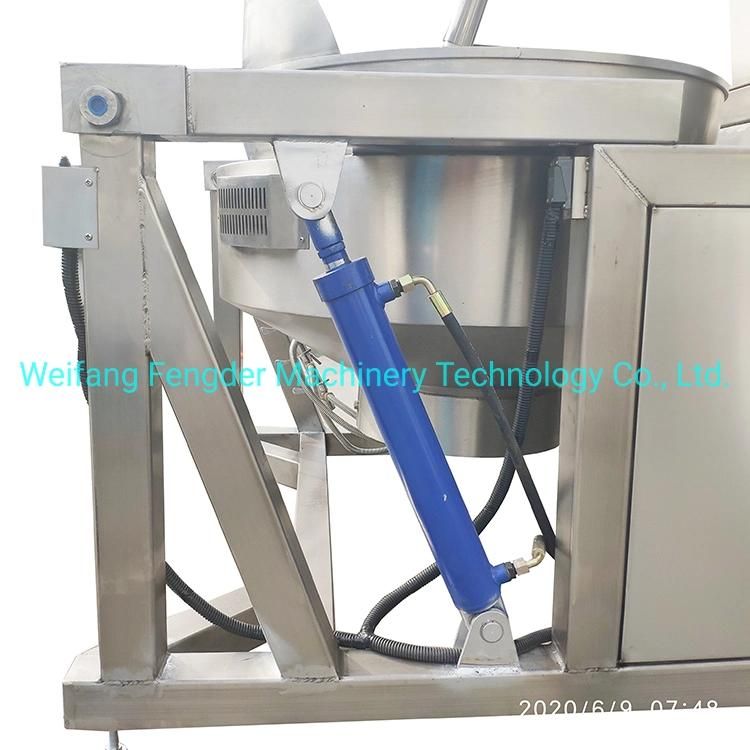 Automatic Tilting Jacketed Kettle / Gas Heating Cooking Mixer / Planetary Stirring Pot with Agitators