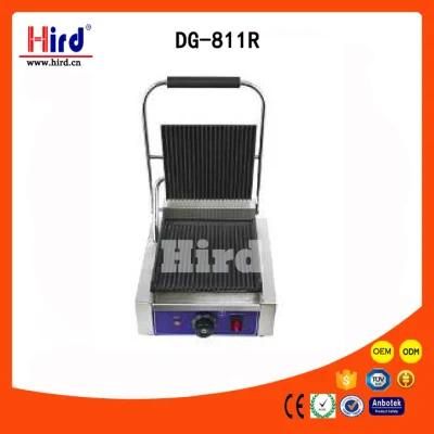 Electric Contact Grill (Dg-811r) All Ribbed CE Bakery Equipment BBQ Catering Equipment