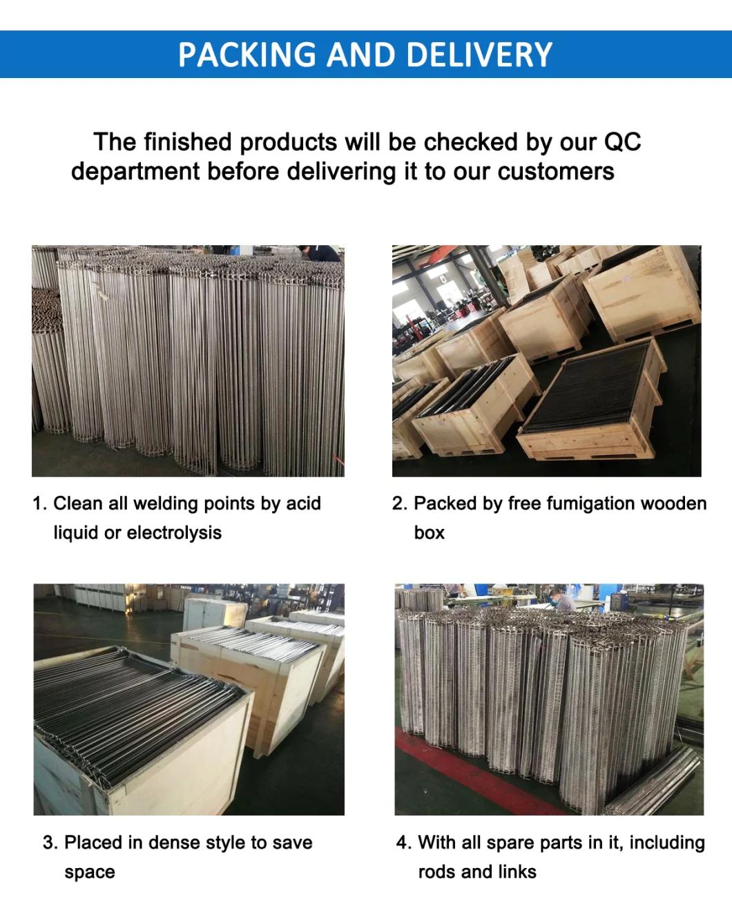 Food Industrial Spiral Conveyor Belt, Pizza Mesh Belt, Biscuit Oven Metal Conveyor Belt
