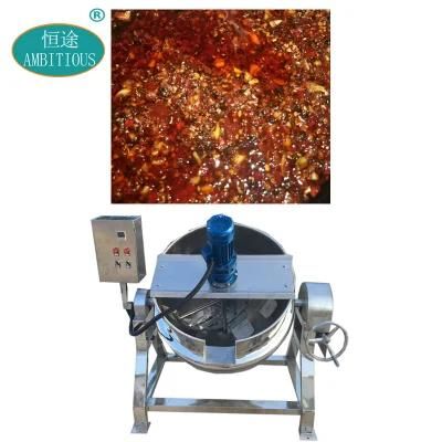 Electric Heating Jacketed Pot with Mixer Industry Sauce Jacket Kettle