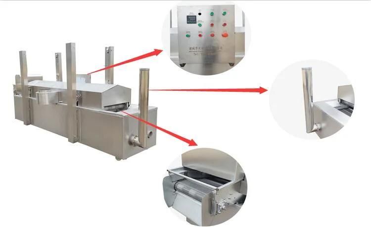 Mesh Belt Gas Continue Deep Fry Machinery Fava Beans Fryer Machine
