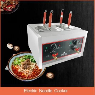 Desktop 4 Heads Commercial Stainless Steel Electric Noodles Boiler Pasta Cooker
