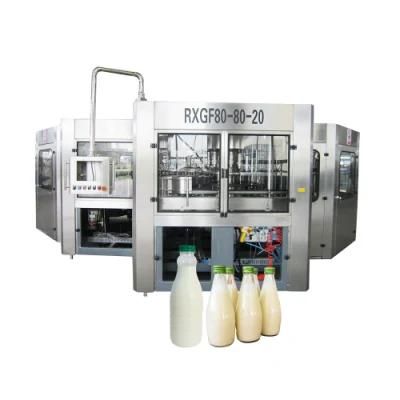 Bottle Milk Filler and Seamer Machinery Yogurt Production Line / Dairy Processing ...