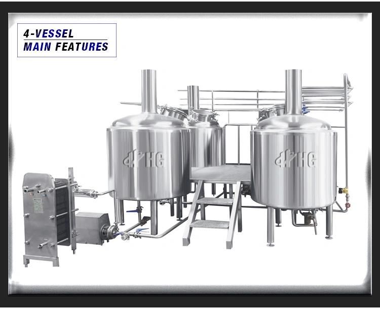 Turnkey 1000L Stainless Steel Beer Brewing Equipment for 500L Brewery Plant System
