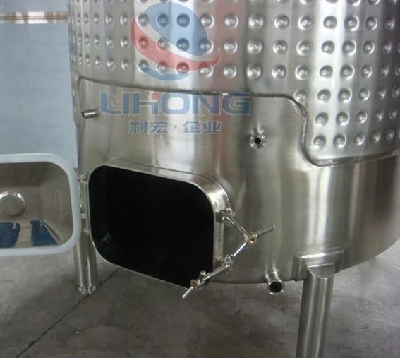 Stainless Steel Sanitary Grade Wine Storage Tank with Side Manhole & Dimple Jacket