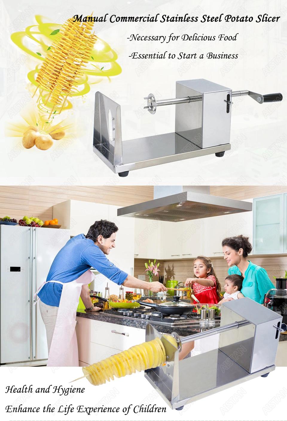 St02 Stainless Steel Manual Spiral Potato Slicer Chips Cutter Kitchen Vegetable Tools