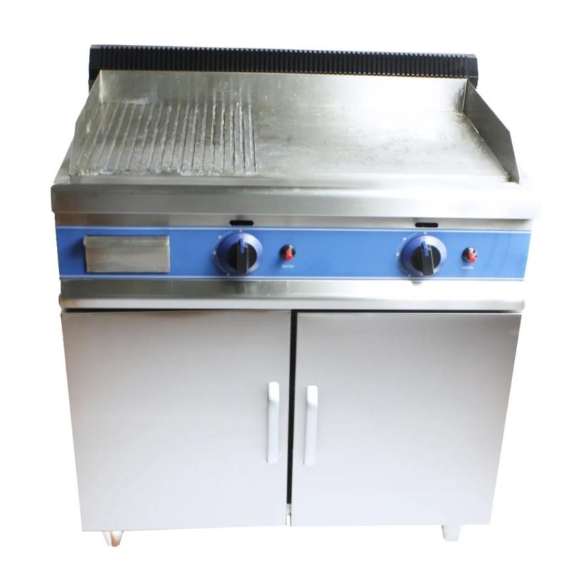 Gas Griddle (HZH-750C/R) Cabinet Half Flat&Half Ribbed/ All Flat/ Mirror CE