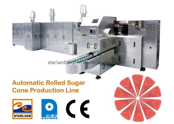 Guangzhou Automatic Strawberry Flavour Ice Cream Flower Cone Waffle Cone Production Machine