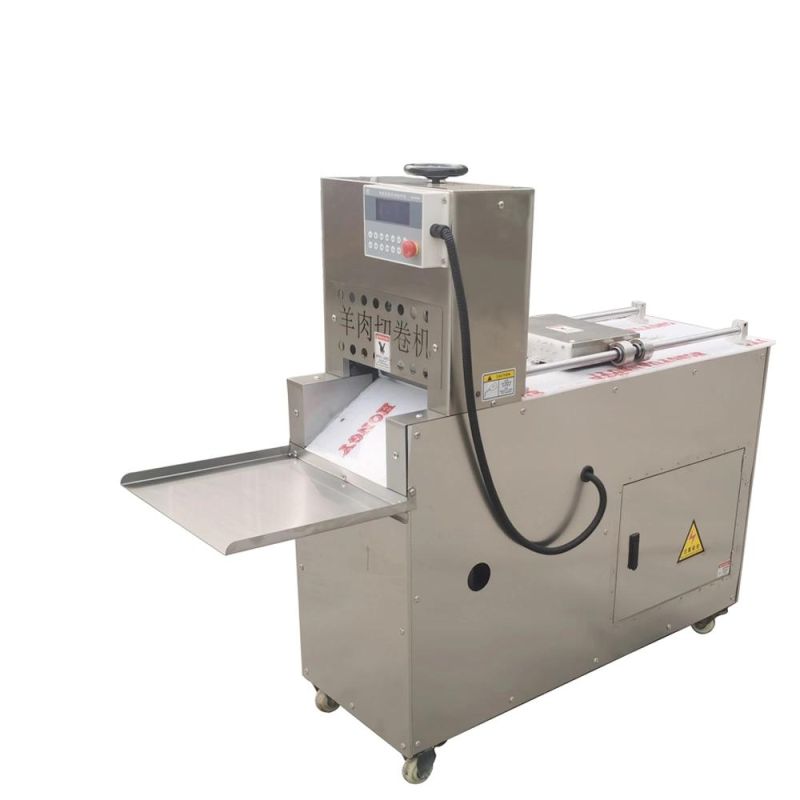 6 Rolls Stainless Steel Frozen Mutton Rolls Meat Slicing Machine