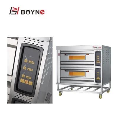 Electric Microcomputer Double Layer Four Trays Deck Oven