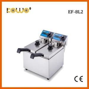 8+8L Double Tank Stainless Steel Electric Deep Fat Potato Chips Frying Machine for ...