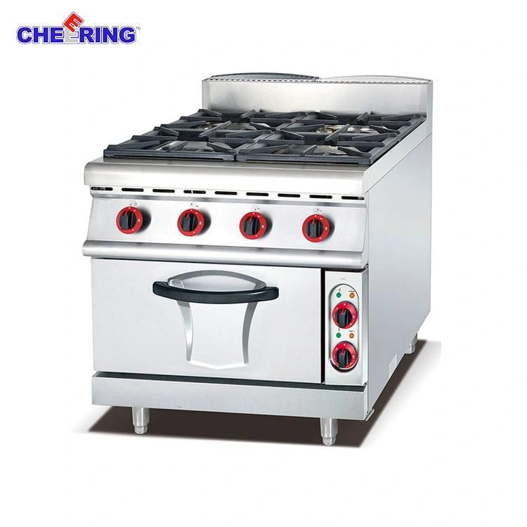Cheering Commercial Gas Range with 4 Burner with & Electric Oven
