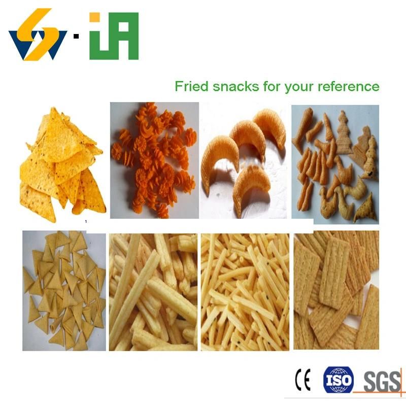 Twin Screw Extruder 100-150 Kg/H Fried Snack for Screw Shell Bulges Extruded Pellet Machine Doritos Making Machine