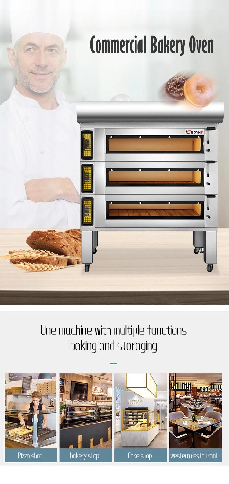 Digital Control Touch Screen 3 Deck 6 Trays Bread Oven
