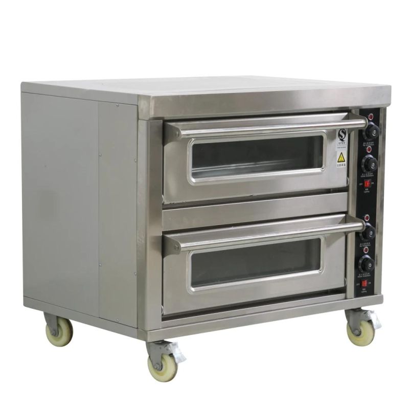 Commercial Industrial Single/Double Electric Hotel Deck Pizza Oven Baking Deck Oven Baking Equipment for Bread Bakery