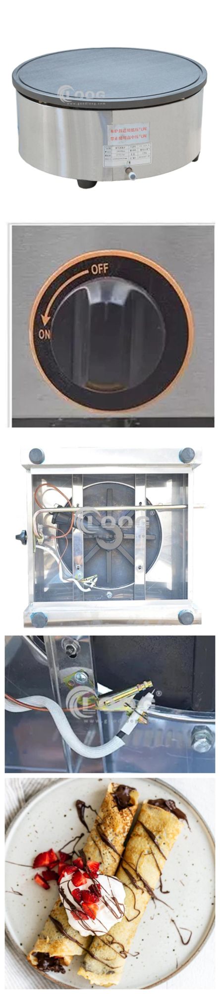 OEM ODM Heavy Duty Nonstick Gas Crepe Maker Round Cast Iron LPG Gas Crepe Maker Machine for Sale