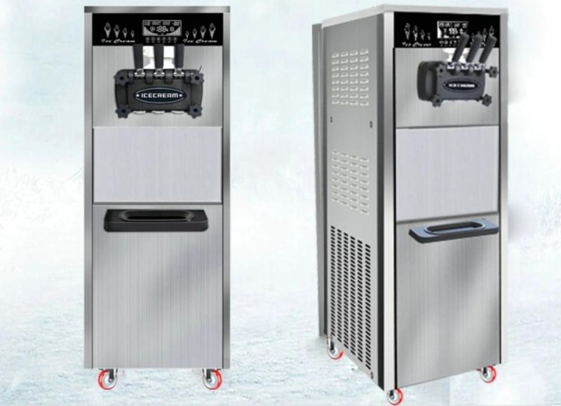 Compress Silent Sound Design Stainless Steel Soft Ice Cream Machine