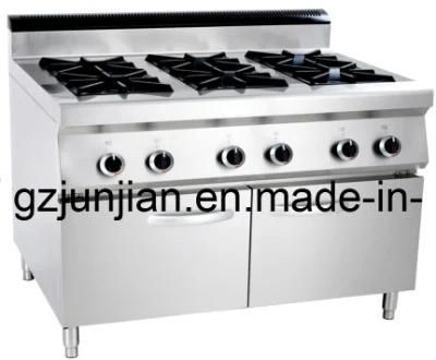 High Quality Free Standing Gas Range with Six Burners &amp; Gas Oven and Cabinet