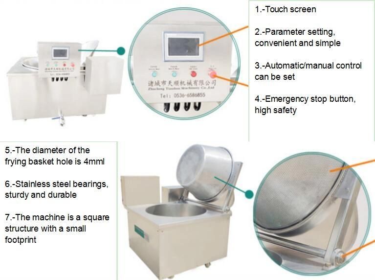 Electric Cashew Nuts Batch Fryer Green Peas Frying Machine