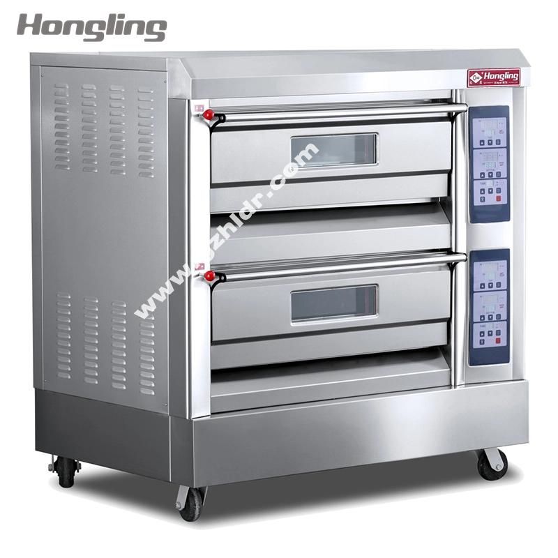 Stainless Steel Double Deck 4 Trays Bread Cake Baking Oven Price