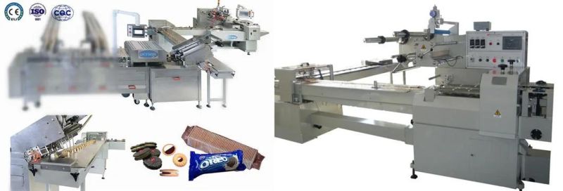 Food Processor Full Auto Safe Biscuit Packing Line Flow Pack Machine