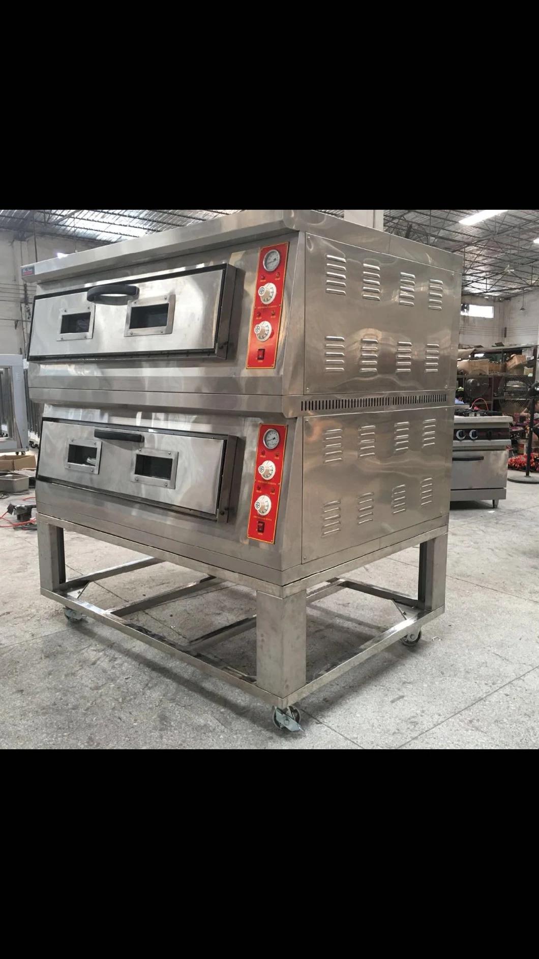 Stainless Steel High Quality Commerical Gas Bread Pizza Oven Big Chamble with Stone