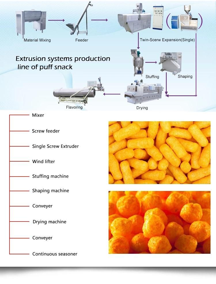 Automatic Extruded Fried Wheat Flour Snacks Crispy Chips Machine