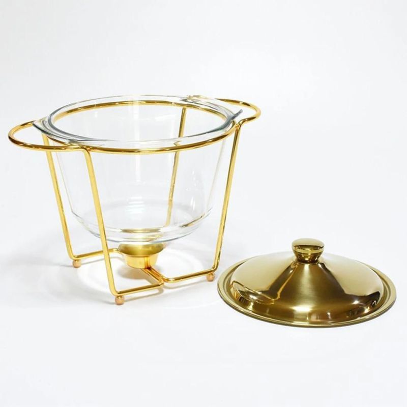 4L Glass Golden Wholesale Chafing Dish Buffet Stove
