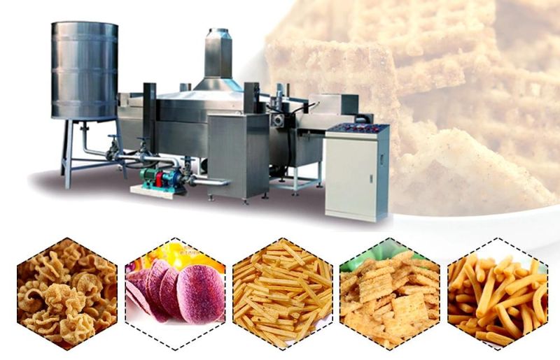 Full Automatic Professional Fried Potato Chips Making Machine Deep Frying Continuous Frying Machine for Sale